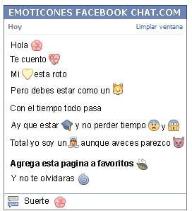 Conversacion con Emoticon flor grande para Facebook