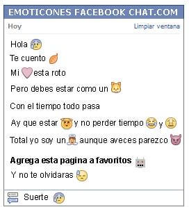 Conversacion con Emoticon frio para Facebook