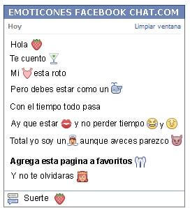 Conversacion con Emoticon frutillita para Facebook