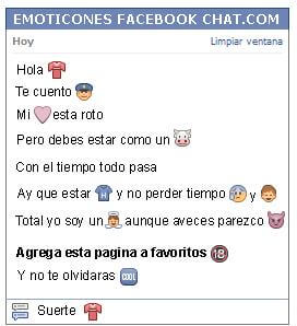 Conversacion con Emoticon geisha para Facebook