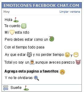 Conversacion con Emoticon golf para Facebook