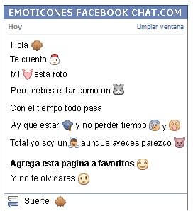 Conversacion con Emoticon hoja grande seca para Facebook