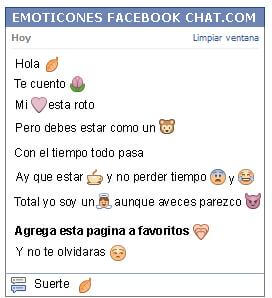 Conversacion con Emoticon hoja seca para Facebook