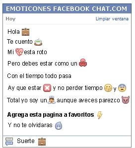 Conversacion con Emoticon hotel para Facebook