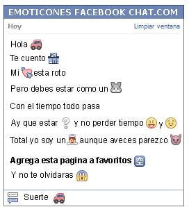 Conversacion con Emoticon jeep para Facebook