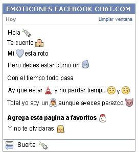 Conversacion con Emoticon jeringa para Facebook