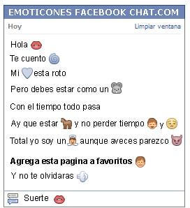 Conversacion con Emoticon kiss para Facebook