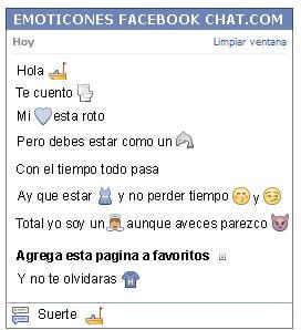 Conversacion con Emoticon lancha para Facebook