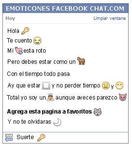 Conversacion con Emoticon llave para Facebook