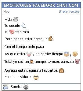 Conversacion con Emoticon lobo para Facebook