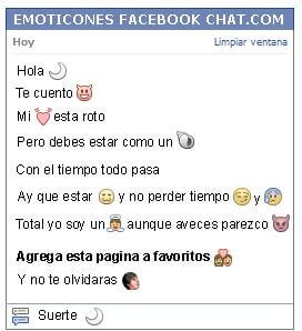 Conversacion con Emoticon luna para Facebook