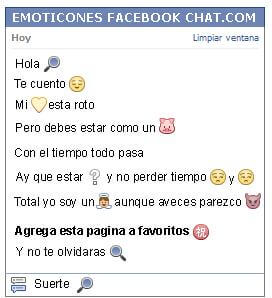 Conversacion con Emoticon lupa para Facebook