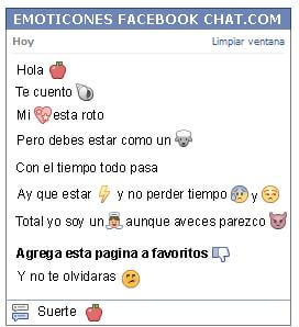 Conversacion con Emoticon manzana para Facebook