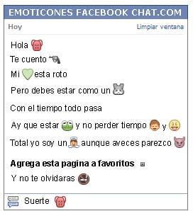 Conversacion con Emoticon mochila para Facebook