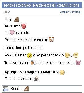 Conversacion con Emoticon montana rusa para Facebook