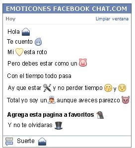 Conversacion con Emoticon montana para Facebook