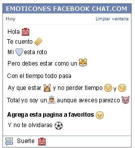 Conversacion con Emoticon motel para Facebook