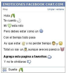 Conversacion con Emoticon naturaleza para Facebook