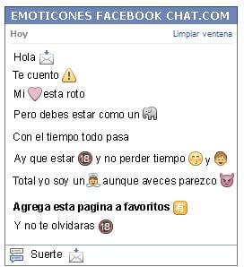 Conversacion con Emoticon nuevo email para Facebook