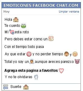 Conversacion con Emoticon oficina de correos para Facebook