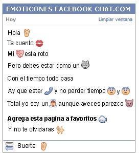 Conversacion con Emoticon oido para Facebook