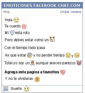 Conversacion con Emoticon ojos grandes para Facebook