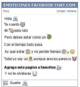 Conversacion con Emoticon ola para Facebook