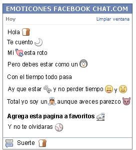 Conversacion con Emoticon pan para Facebook