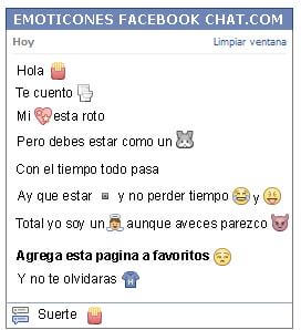 Conversacion con Emoticon papas fritas para Facebook