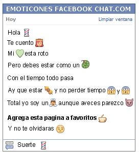 Conversacion con Emoticon pilar para Facebook