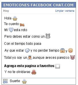 Conversacion con Emoticon pileta para Facebook