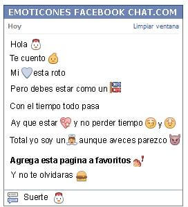 Conversacion con Emoticon pollo para Facebook