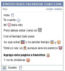 Conversacion con Emoticon puno arriba para Facebook