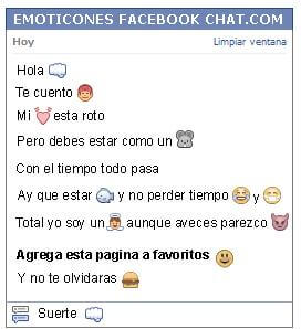 Conversacion con Emoticon puno para Facebook