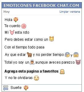 Conversacion con Emoticon ramo de flores para Facebook