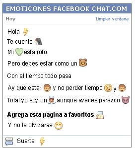 Conversacion con Emoticon rayo para Facebook