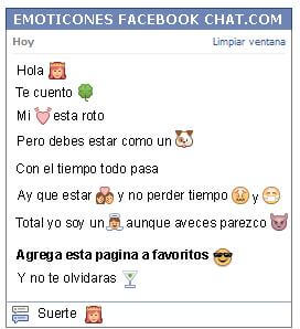 Conversacion con Emoticon reina para Facebook