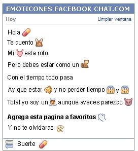 Conversacion con Emoticon remedio en capsula para Facebook