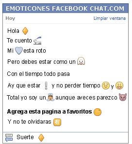 Conversacion con Emoticon rombo grande dorado para Facebook