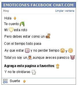 Conversacion con Emoticon rombo pequeno dorado para Facebook