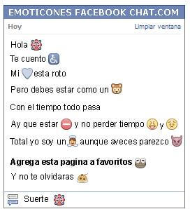 Conversacion con Emoticon rueda de la fortuna para Facebook