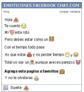 Conversacion con Emoticon sandia para Facebook