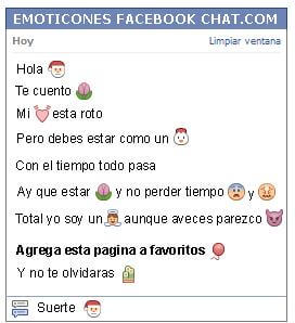 Conversacion con Emoticon santa claus para Facebook