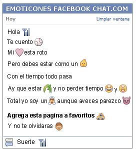 Conversacion con Emoticon senal de celular para Facebook