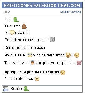 Conversacion con Emoticon serpiente para Facebook