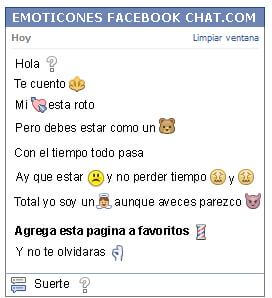 Conversacion con Emoticon signo de interrogacion para Facebook