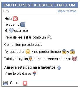 Conversacion con Emoticon signo de multiplicacion para Facebook