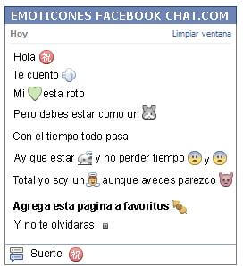 Conversacion con Emoticon simbolo chino congratulacion para Facebook