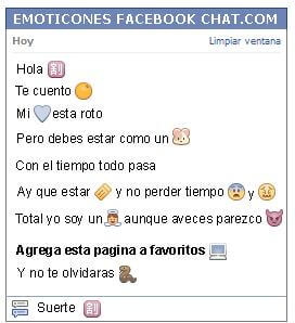 Conversacion con Emoticon simbolo chino oferta para Facebook