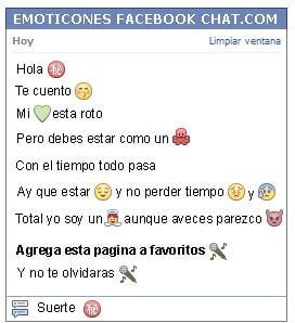 Conversacion con Emoticon simbolo chino secreto para Facebook